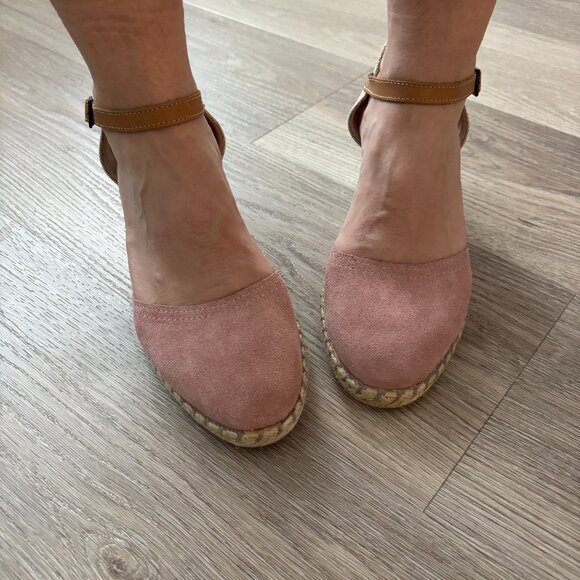 Malena Antique Pink Suede Wedge Espadrilles – Size 40 (approx. US 9) - Picture 7 of 7